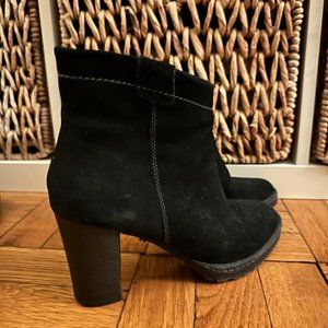 Heeled Leather/Suede Ankle Boots